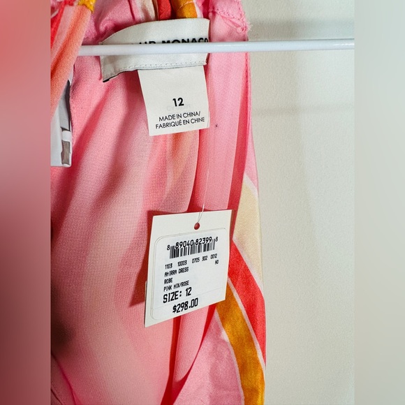 Club Monaco Striped Pastel Maxi Dress Perfect For Vacation 100% Silk Size 12 NWT - Picture 13 of 13